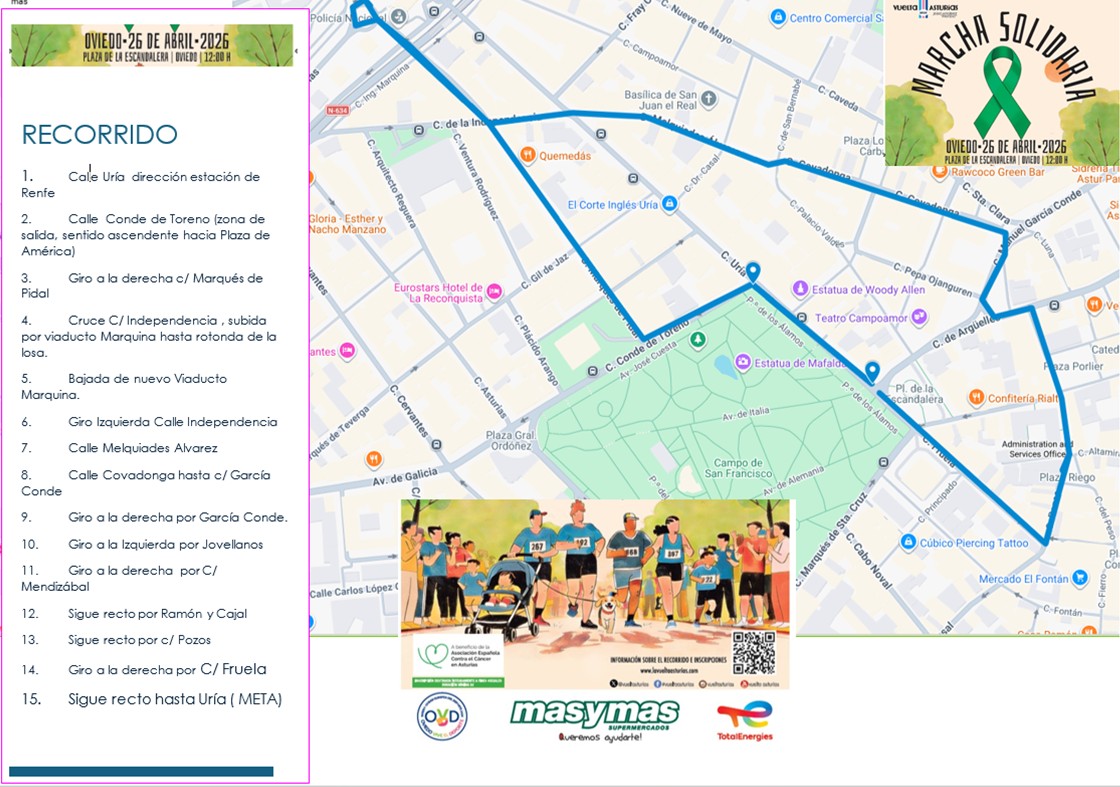 marcha solidaria contra el cancer vuelta asturias 2026